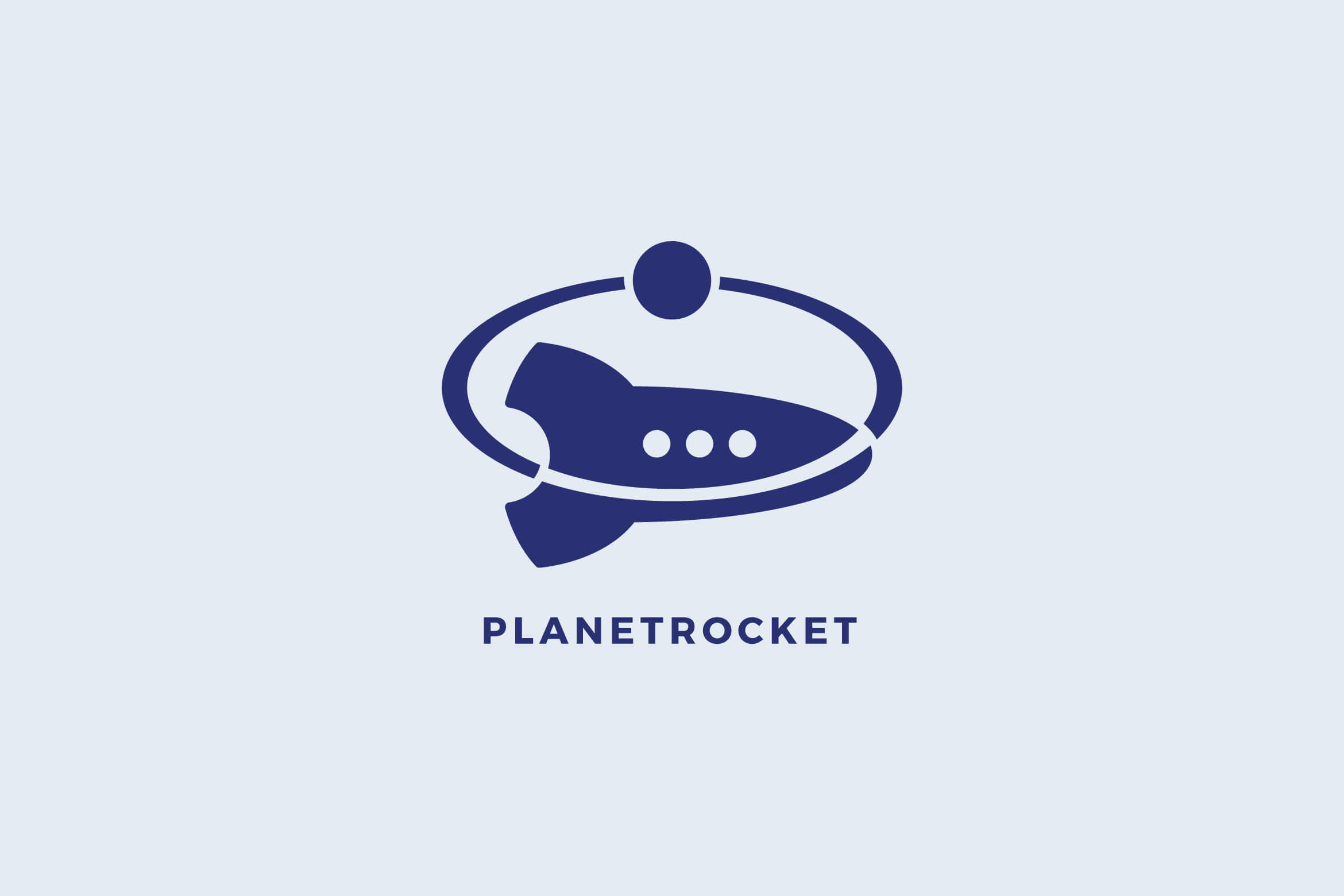 Planet Rocket Logo Vector